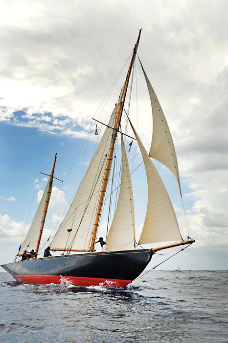 Papier peint  Bateau à voile noir et blanc