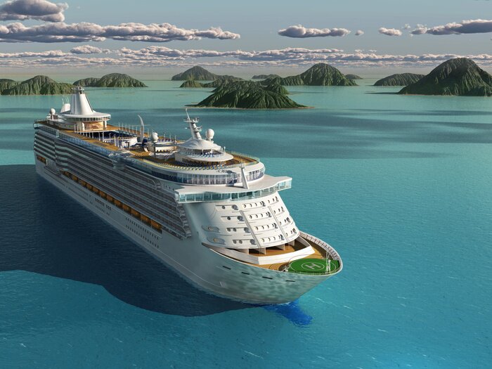 Papier peint  Bateau de croisière dans la mer