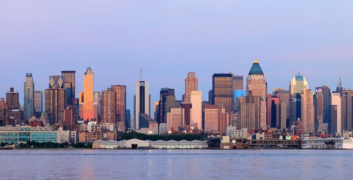 Papier peint  Bâtiments à New York au coucher du soleil