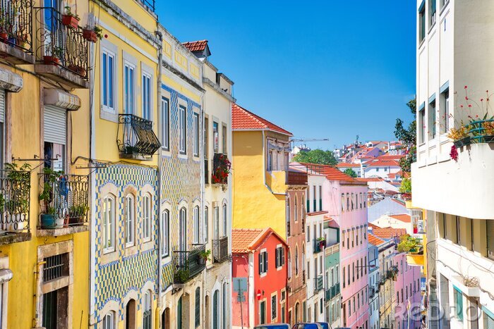 Papier peint  Bâtiments colorés de Lisbonne