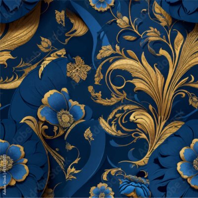 Papier peint  Beach cheerful seamless pattern wallpaper of tropical dark green leaves of palm trees and flowers bird of paradise (strelitzia) plumeria on a watercolor background