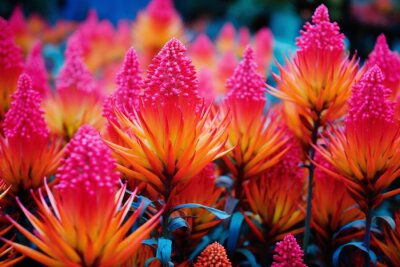 Papier peint  Beautiful colorful floral background. Tropical flowers, bright colors.