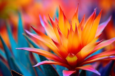 Papier peint  Beautiful colorful floral background. Tropical flowers, bright colors.