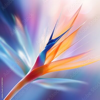 Papier peint  Beautiful orange strelitzia