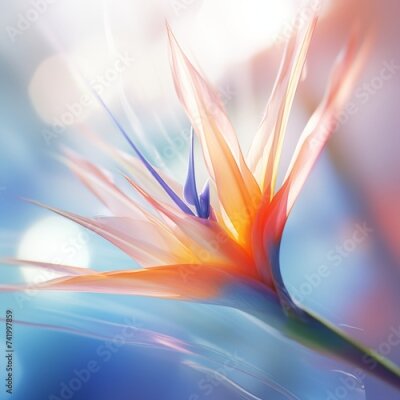 Papier peint  Beautiful orange strelitzia