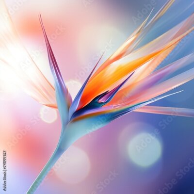 Papier peint  Beautiful orange strelitzia