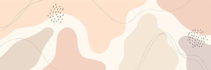 Papier peint  Beautiful pastel social media banner template with minimal abstract organic shapes composition in trendy contemporary collage style