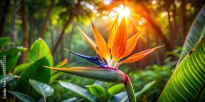 Papier peint  Beautiful strelitzia flower blooming in the jungle, strelitzia, flower, jungle, tropical, nature, exotic, plant