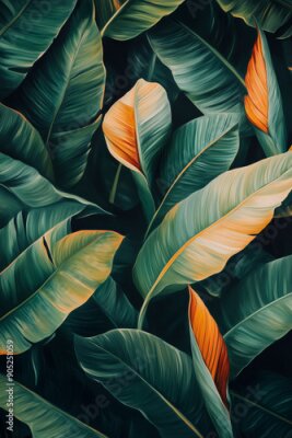 Papier peint  Beautiful Wallpaper of Strelitzia Leaves Completely Covering the Screen