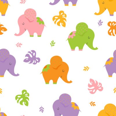 Bébés éléphants colorés