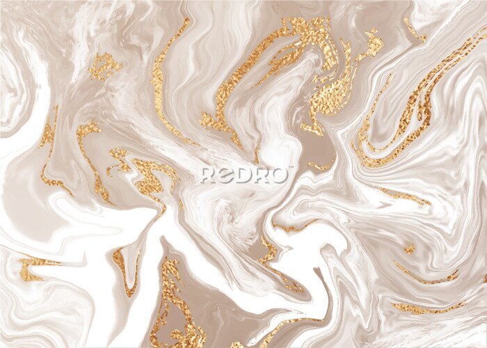 Papier peint  Beige liquid marble canvas abstract painting background with gold line texture.