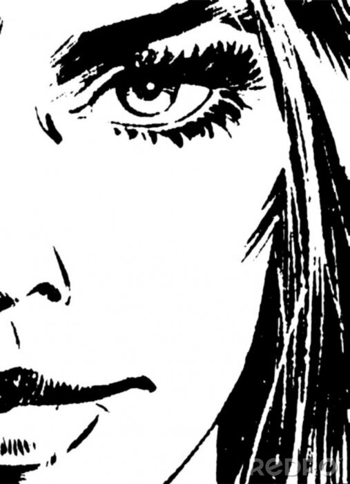 Papier peint  Belle femme de vecteur de visage 01