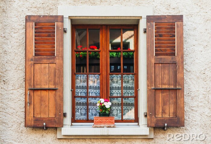 Papier peint  Belle fenêtre en bois