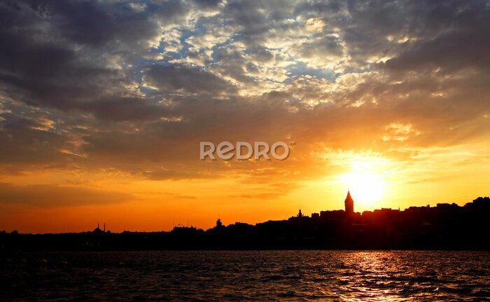 Papier peint  Belle Istanbul Sunset Panorama, Turquie