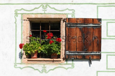 Papier peint  Belle maison de campagne avec des fleurs
