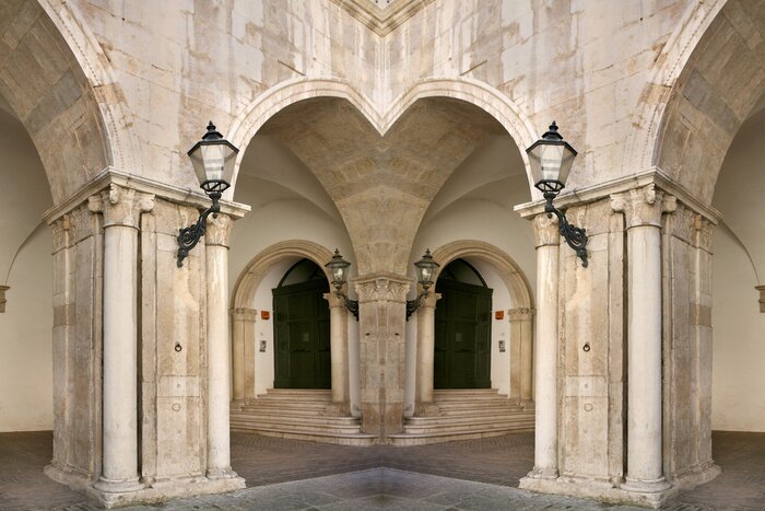 Papier peint  Belles colonnes et lampadaires