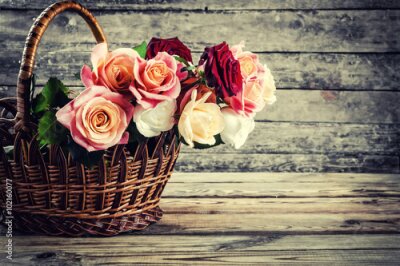 Papier peint  Belles fleurs roses