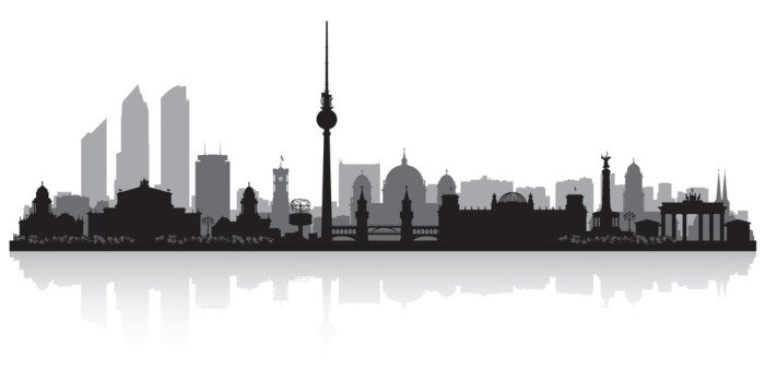 Papier peint  Berlin Allemagne toits de la ville silhouette
