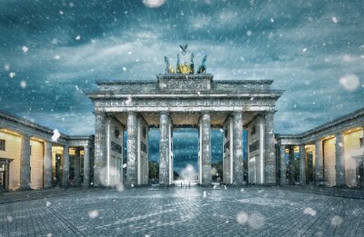 Papier peint  Berlin Porte de Brandebourg par temps de neige