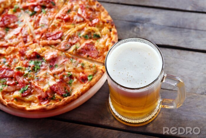 Papier peint  Bière et pizza