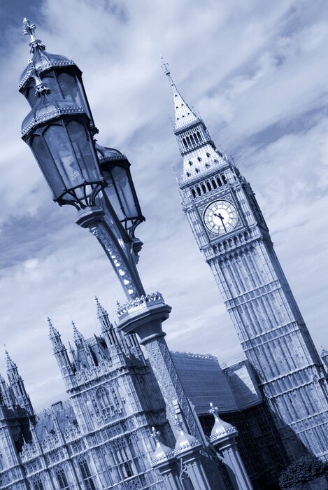Papier peint  Big Ben et lampadaire de rue