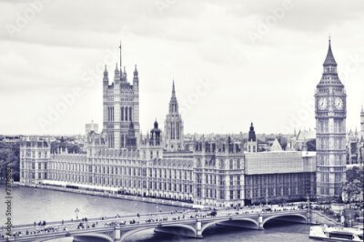 Papier peint  Big Ben et Parlement vintage