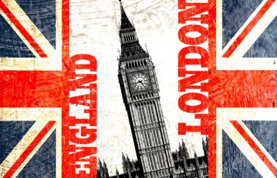 Big Ben sur le drapeau du Royaume-Uni