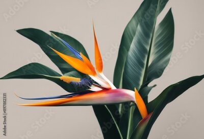 Papier peint  bird botanical tropical paradise illustration flower strelitzia tropics abstract nature