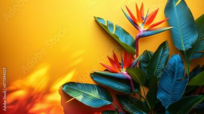 Papier peint  Bird of Paradise flower or Strelitzia isolated