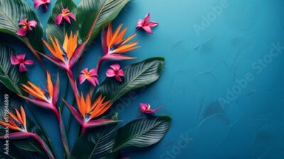 Papier peint  Bird of Paradise flower or Strelitzia isolated