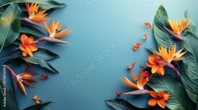 Papier peint  Bird of Paradise flower or Strelitzia isolated