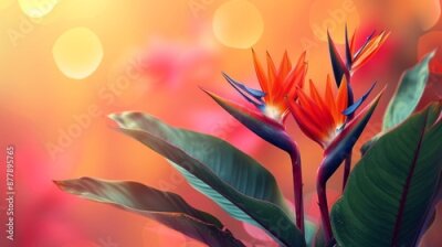 Papier peint  Bird of Paradise flower or Strelitzia isolated