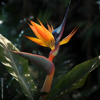 Papier peint  Bird of paradise flower  Strelitzia reginae.