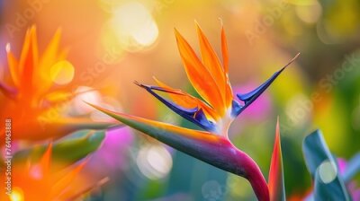 Papier peint  Bird of paradise flower Strelitzia reginae. natural background