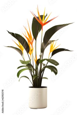 Papier peint  bird of paradise plant on pot. Strelitzia