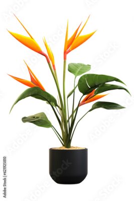 Papier peint  bird of paradise plant on pot. Strelitzia