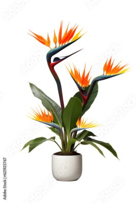 Papier peint  bird of paradise plant on pot. Strelitzia