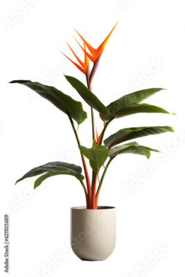 Papier peint  bird of paradise plant on pot. Strelitzia