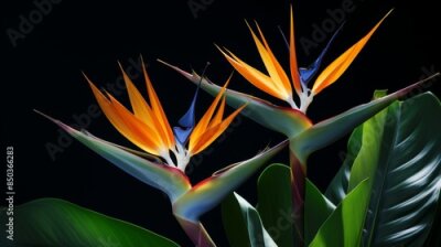 Papier peint  Bird of Paradise Plant (Strelitzia reginae) with its exotic, bird-like flowers, bringing a touch of the tropics indoors.