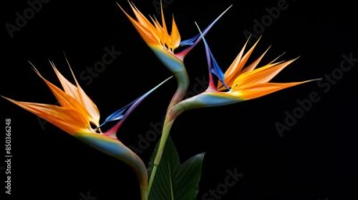 Papier peint  Bird of Paradise Plant (Strelitzia reginae) with its exotic, bird-like flowers, bringing a touch of the tropics indoors.