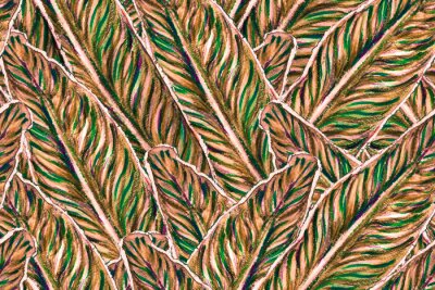 Papier peint  Bird of Paradise Seamless Pattern for Swimwear. Red and Purple Tropical Leaf Background. Large Polynesia Floral Print. Strelitzia Feminine Exotic Design.  Bird-of-Paradise Spring-Summer Tile