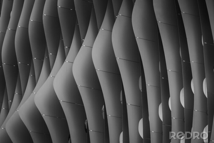 Papier peint  Black and white tone abstract Modern architecture in public buildings Design ideas, design. Street photography.