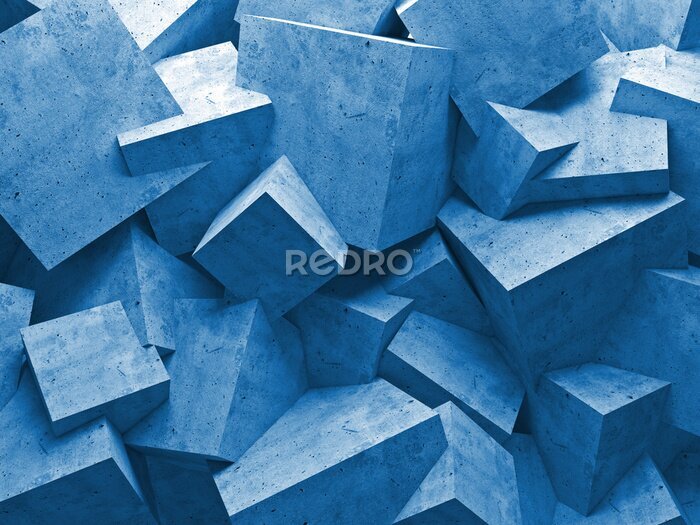 Papier peint  Blocs de béton bleus