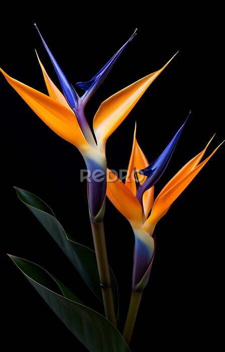 Papier peint  Blossom floral green nature exotic orange flower beauty yellow plant tropic colorful garden