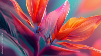 Papier peint  Blossom Oasis: The Strelitzia flower blooms like an oasis of calm, a respite from the hustle and bustle of the world.