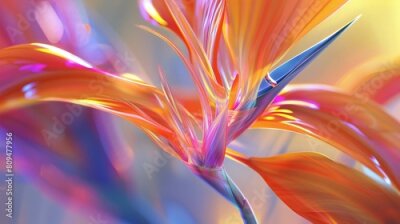 Papier peint  Blossom Oasis: The Strelitzia flower blooms like an oasis of calm, a respite from the hustle and bustle of the world.