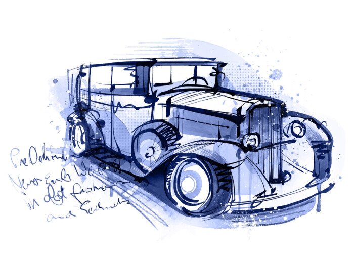 Papier peint  Blue Oldtimer