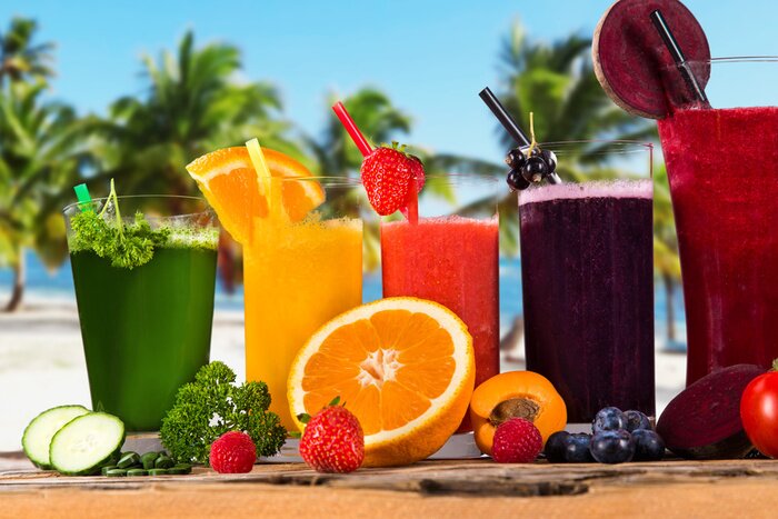 Papier peint  Boissons colorées à base de fruits