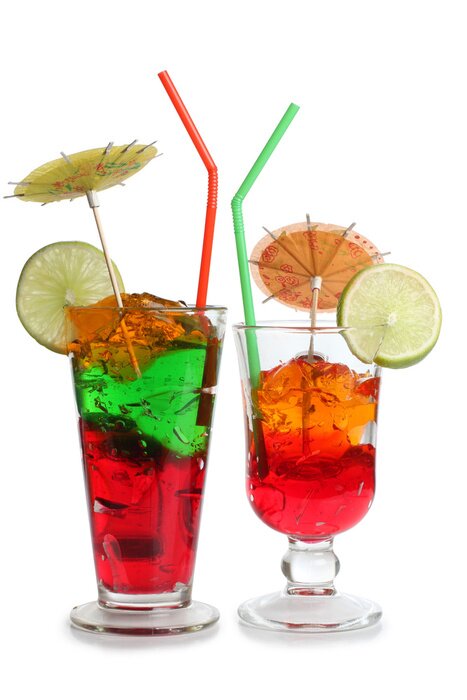 Papier peint  Boissons colorées avec des parasols