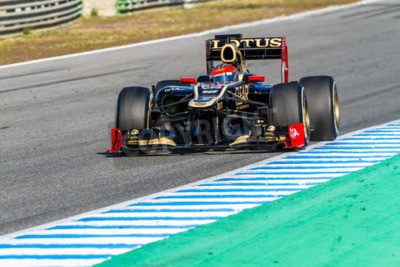 Papier peint  Bolide avec inscriptions sur une piste de course